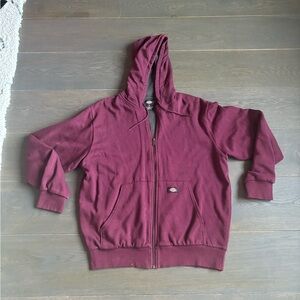 Maroon Dickies Zip Up Hoodie